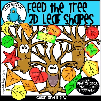 Feed the Tree 2D Leaf Shapes Clip Art Set by Chirp Graphics | TPT