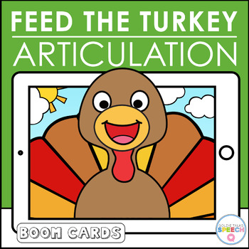 Preview of Feed the Turkey Articulation Boom Cards | Speech Therapy