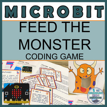 Preview of Feed the monster BBC microbit coding task cards game Programming revision