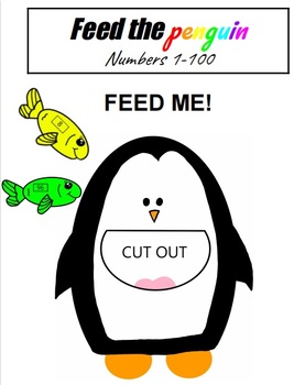 Preview of Feed the penguin (numbers 1-100) Math center