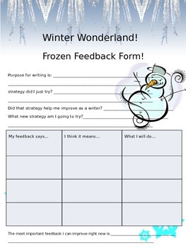 Preview of Feedback form Winter Themed