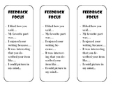 Feedback prompt cards for sharing Writing