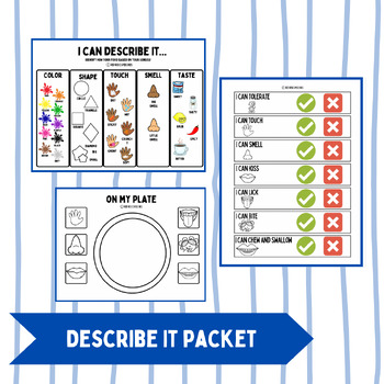 Feeding Therapy Visuals - I Can Describe My Food - Speech/OT/Picky Eaters