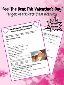 Preview of Feel The Beat This Valentine's Day - Target Heart Rate Class Activity