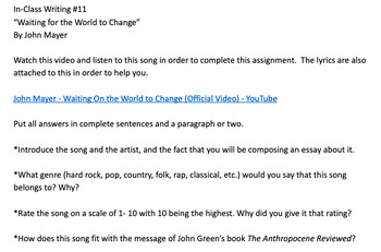 Preview of Anthropocene Reviewed / "Running on Empty" song writing prompt