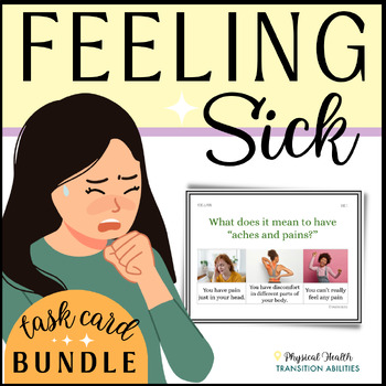 Preview of Feeling Sick Problem Solving TASK CARDS BUNDLE | 33 First Aid Activities