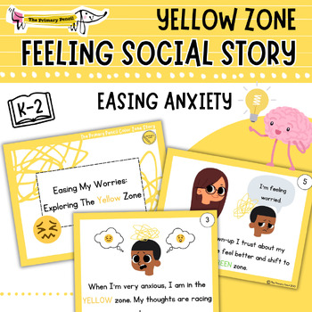 Preview of Feeling Social Story | Worry & Yellow Zone | SEL Emotions K-2 | Reader