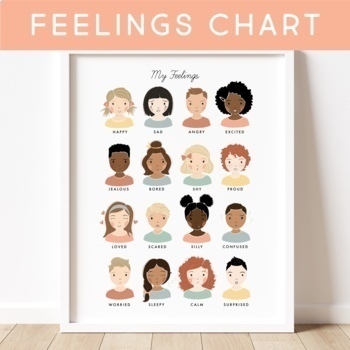Preview of Feeling and Emotions Chart Calming Corner Montessori Classroom