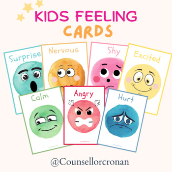 Preview of Feeling cards, social emotional learning, sel, feelings check in, calming corner