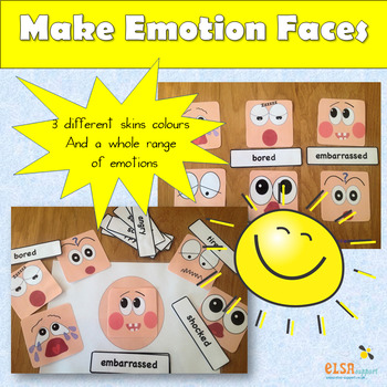 Feeling face and emotion cards by ELSA Support | TpT