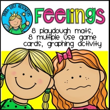 Preview of Feelings Activities - Playdough Mats, Games, Graphing Activity, Pre-K-K