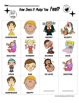 Feelings Activity by Miss Melody's ESL Material | TpT