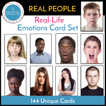 Preview of Feelings Activity: Emotion Card Set with REAL PEOPLE!