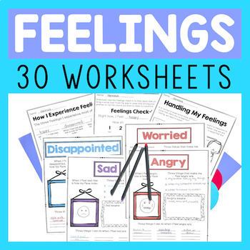 Preview of Feelings And Emotions Worksheets For Identifying Feelings & Emotional Regulation