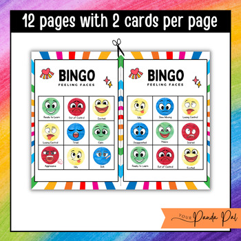 Feelings BINGO for Preschool Pre-K and Kindergarten by Your Panda Pal