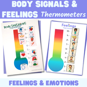 Preview of Feelings & Body Sensations Thermometer (Bundle) - Social Emotional Learning