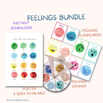 Feelings Bundle, Emotions kit, self regulation, feelings resources ...