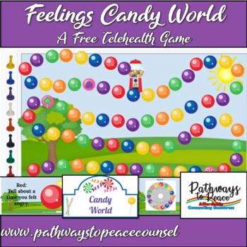 Preview of Feelings Candy World Telehealth Counseling Game