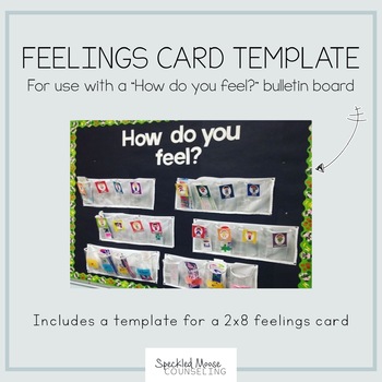Preview of Feelings Card Template for Emotions Bulletin Board