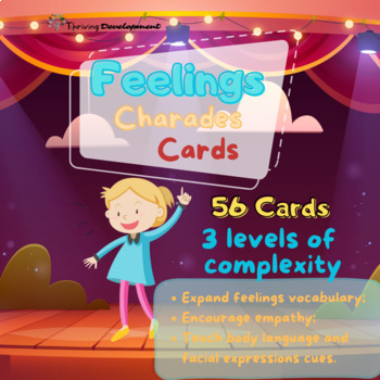 Preview of SEL Game: Feelings Charades Game| 56 illustrated Cards
