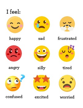 Feelings Chart by Gretchen Miller | TPT