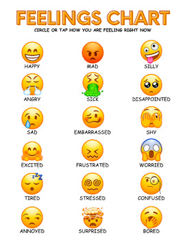 Preview of Feelings Chart - Behavioral Management