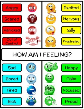 Feelings Check-In Chart by Miss Ryan Resource Reading | TPT