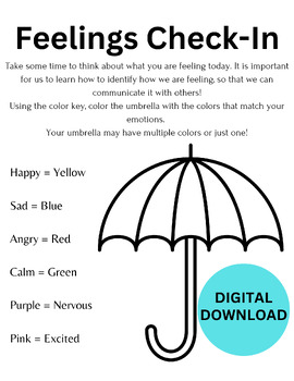 Preview of Feelings Check-In | Mindfulness Worksheet | Morning Work Activity