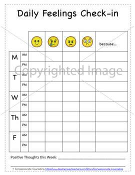 Feelings Check-In Printables by Compassionate Counseling | TpT