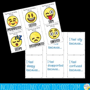 Feelings Check Prompt Cards Emoji Emotions and Feelings Recognition Cards