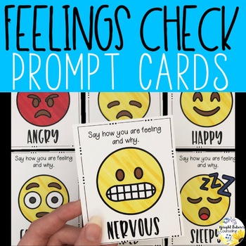 Preview of Feelings Check Prompt Cards Emoji Emotions and Feelings Recognition Cards