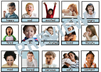 Feelings Choice Board with Photos and Drawings by Love4Autism | TPT