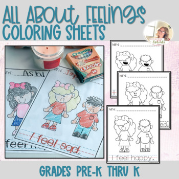Preview of Identifying Feelings and Emotions Coloring Sheets | Feelings Coloring Pages