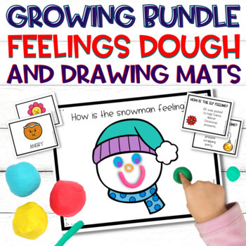 Preview of Feelings Dough and Drawing Mats for SEL and Counseling Centers GROWING BUNDLE