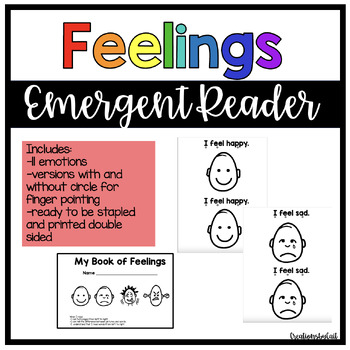 Preview of Feelings Emergent Reader (can be used with Zones of Regulation)