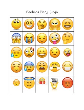 Feelings Emoji Bingo by MrsBlain | Teachers Pay Teachers