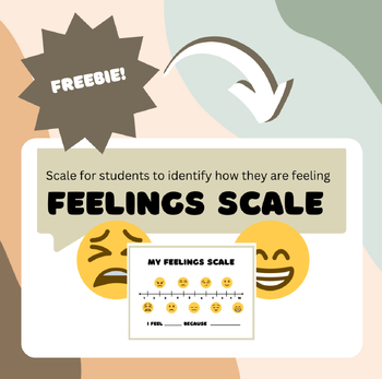 Feelings / Emotion Scale - FREEBIE by Katis Counseling Corner | TPT