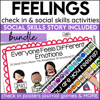 Preview of Identifying Feelings Emotions Social Stories Feelings Chart Posters Activities