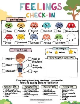 Feelings Coping Skills for Teens & Kids, Emotions Scale Chart