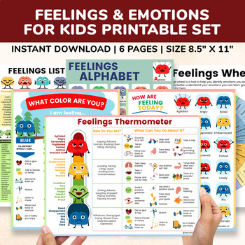 Preview of Feelings & Emotions Emoji Posters Check In-Chart-Thermometer-Wheel For Kids SEL