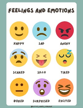 Feelings & Emotions Emojis by Little Lambs Learning | TPT