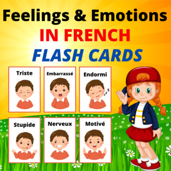 Feelings & Emotions Flashcards in French . 24 Printable Posters for Kids