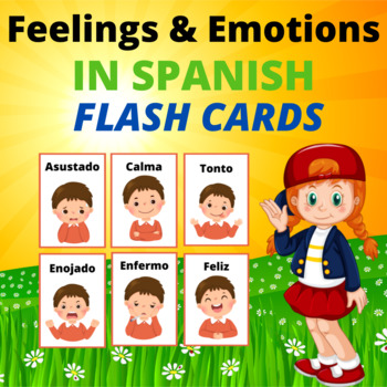 Feelings & Emotions Flashcards in Spanish. 24 Printable Posters for Kids