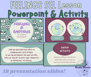 Preview of Feelings & Emotions Lesson Powerpoint Presentation | SEL Lesson & Activity