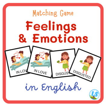 Preview of Feelings & Emotions - Matching game - Memory game in English - Adjectives