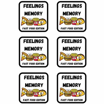 Feelings & Emotions Memory Game, SEL Centers, Fast Food