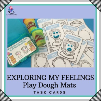 Preview of Feelings Emotions Play Dough Task Card Mats - Montessori