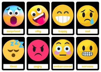 Feelings/Emotions Poster Cards for PreK Head Start Kindergarten ELL ...