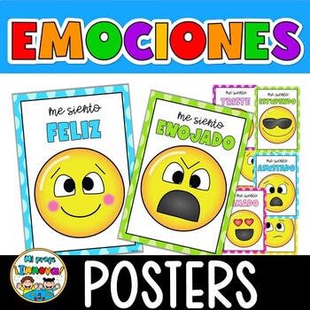 Feelings Emotions Posters in Spanish / Brigth Classroom Decor - Las ...