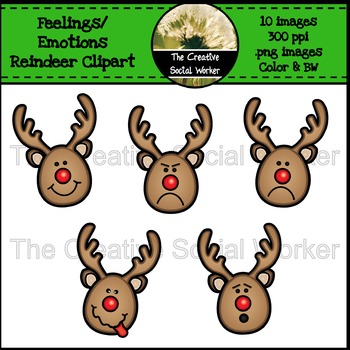 Preview of Christmas Feelings / Emotions Reindeer Clipart